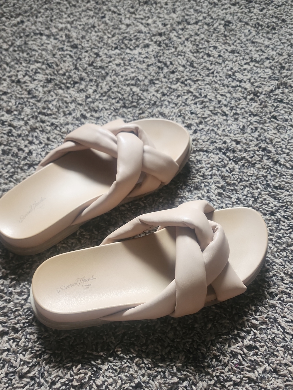 Universal Thread Braided Slide Sandals in Light Beige